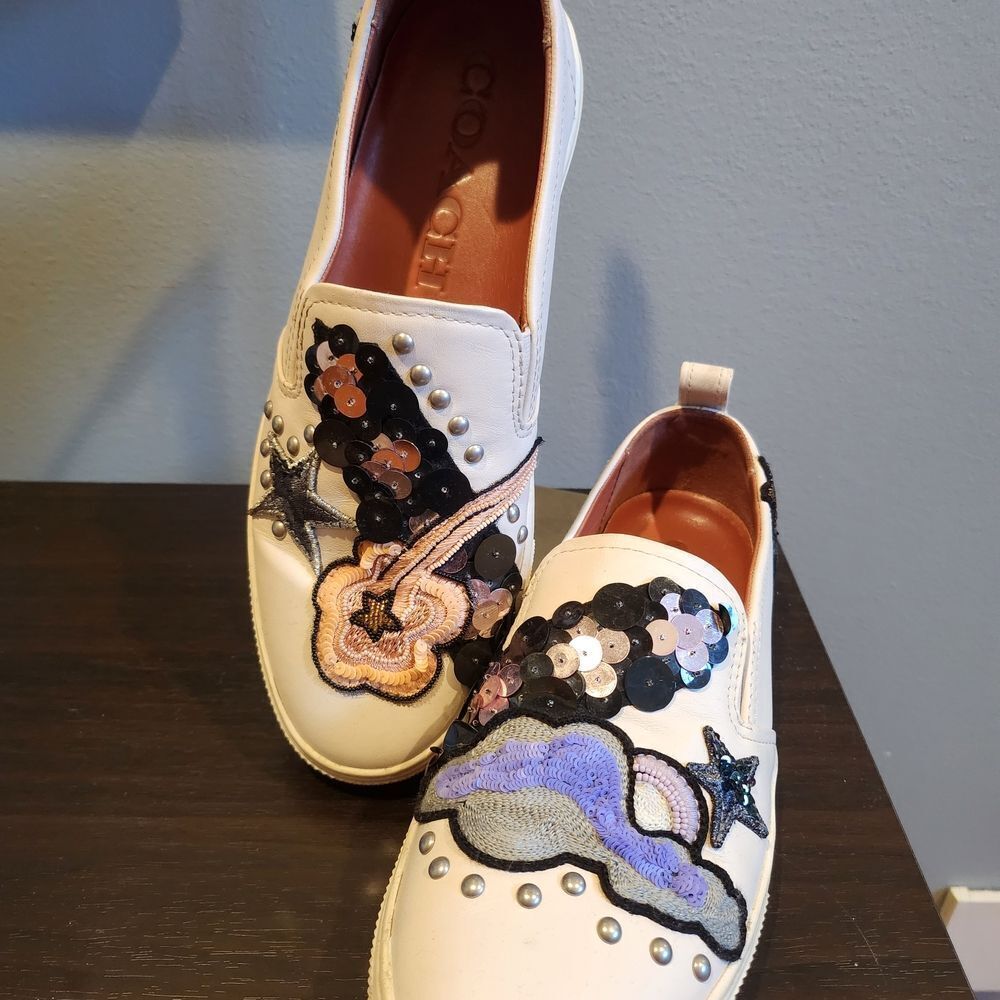 Casual Sequin Embellished Slip-On Sneakers - White